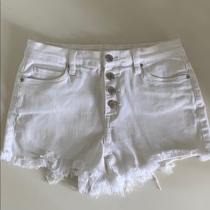 BLANK NYC high rise white denim shorts